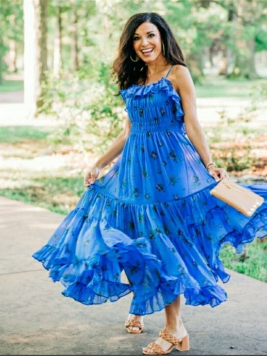 Free People Dresses & Skirts - Free People Blue Cloud Nine Maxi Dress Size Small
